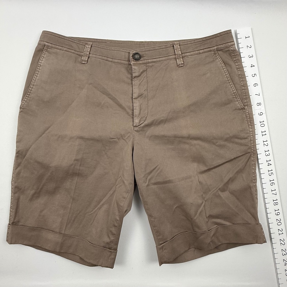 Brunello Cucinelli Mens Tan Brown Cotton Stretch Chino Shorts Size 38, EU 54 - Picture 7 of 9